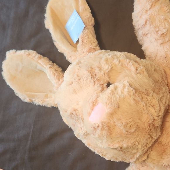 Plush 20"sitting bunny, NWT, dark beige - Picture 6 of 9